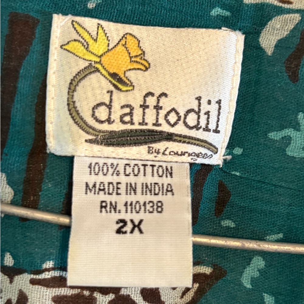 Chic Teal Patterned Maxi Dress - image 2